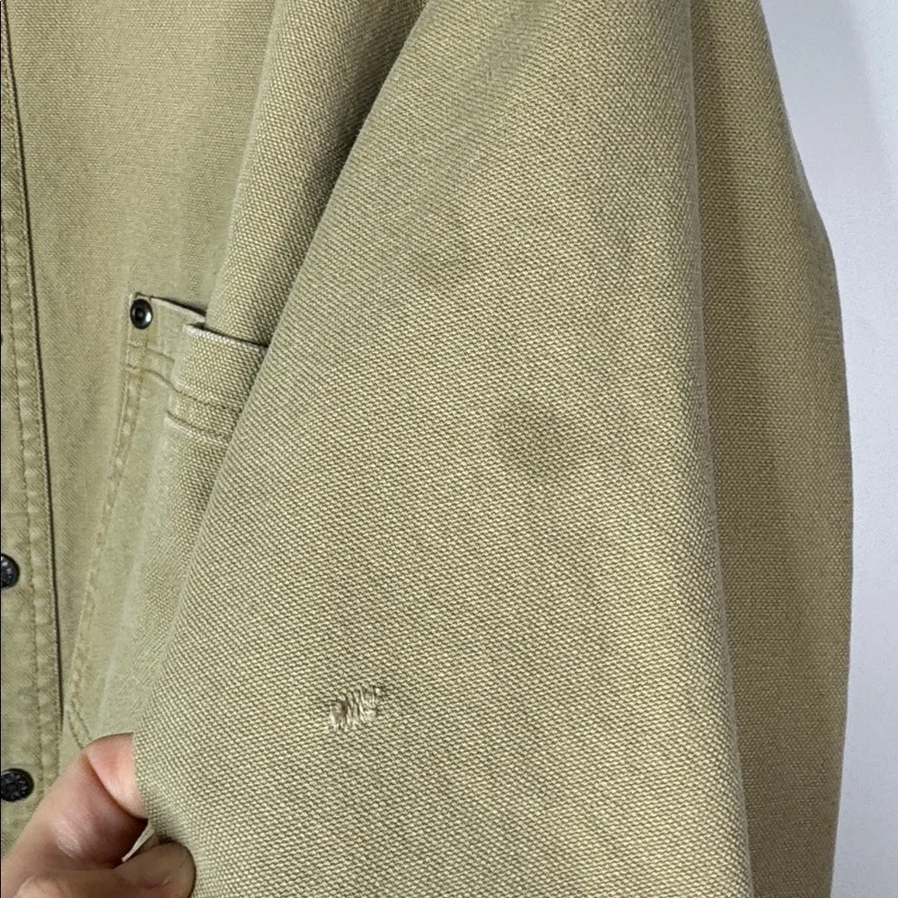 Vintage L.L. Bean Flannel Lined Button Up Canvas Shirt Jacket Large Tall Grunge